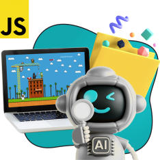 Язык программирования JavaScript + AI. Проектное обучение + геймификация + AI-помощники - КИБЕРшкола программирования для детей, компьютерные курсы для школьников, начинающих и подростков - KIBERone г. Южное Медведково